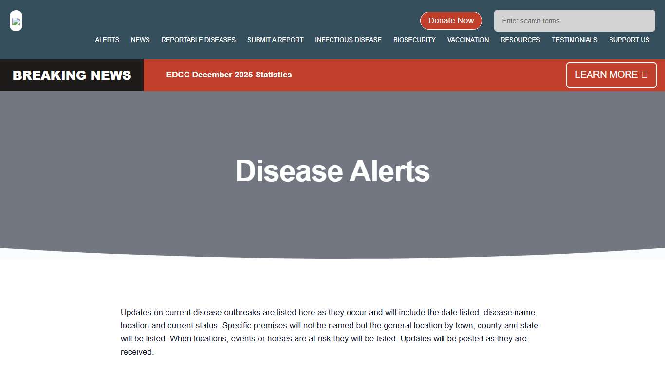 Outbreaks | Equine Disease Communication Center